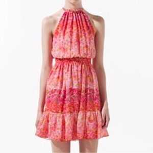 Zara Vibrant Pink and Orange Mini Dress